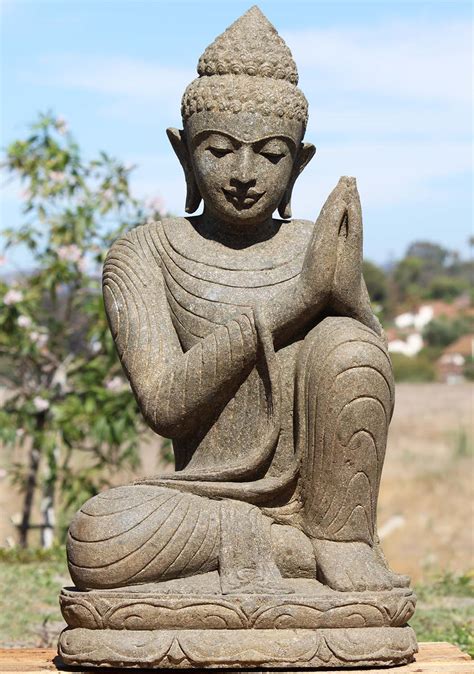 sold stone namaste resting buddha sculpture  lsa hindu gods