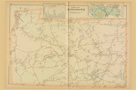 rehoboth massachusetts   town map reprint bristol   maps