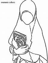 Coloriage Islam Ramadan Coloriages Hijab Coran Calligraphie Arabe Hijabi Colorier Broderie Imprimer sketch template