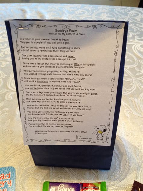year goodie bags  poem