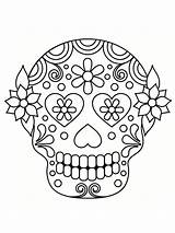 Mort Mexicaine Tete Tête Dedans Greatestcoloringbook Morts Fête Mexicains sketch template