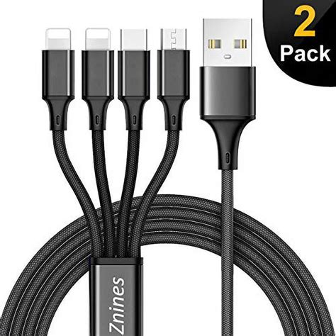 multi charging cable multi charger cable pack ft nylon braided universal    multiple usb