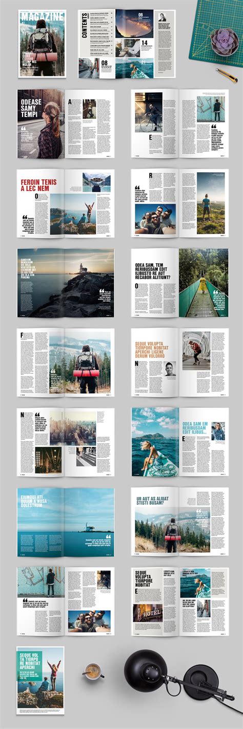 indesign magazine template   pages  affordable design
