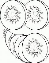 Kiwi Fruta Fatias Colorir Tudodesenhos Template sketch template