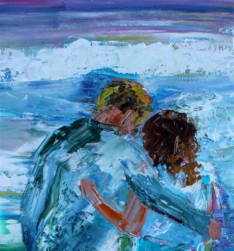 love couple painting original oil  abstract palette knife