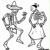 Coloring Bailando Skeletons Muertos Calaveras Mexicanas Cholo Colorare Disegni Bxn Dessins Messicana Thecolor sketch template