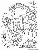 Jungle Coloring Pages Party Kids African Animal Printable Preschoolers Print Animals Color Sheets Book Visit Template Getcolorings Christmas Templates Bestcoloringpages sketch template