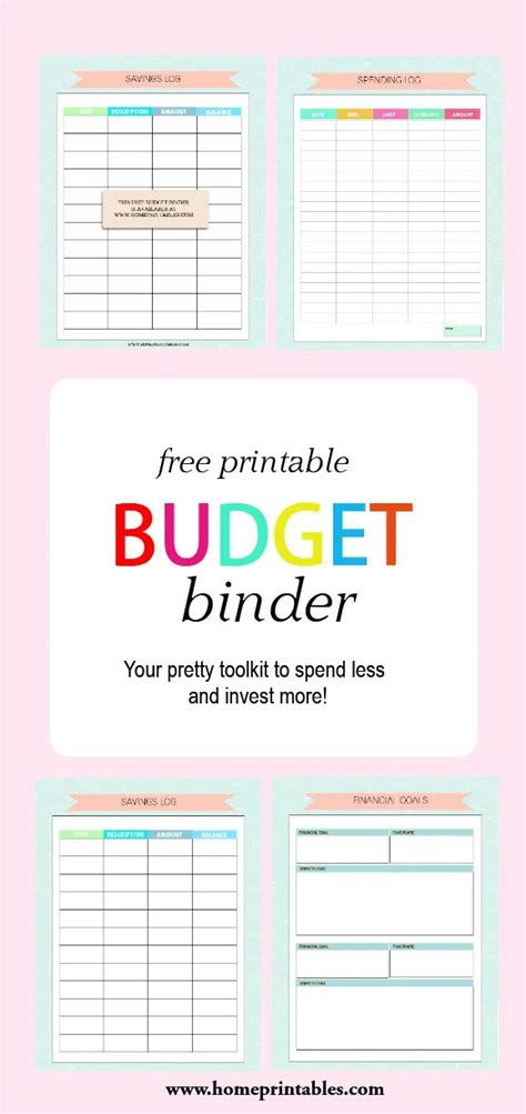 budget binder printable pretty   home printables