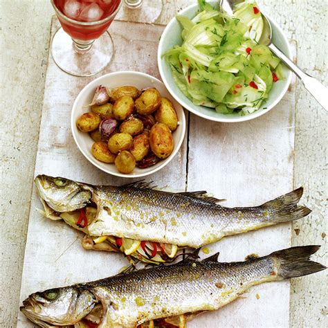 Whole Sea Bass With Fennel And Chilli Woman And Home