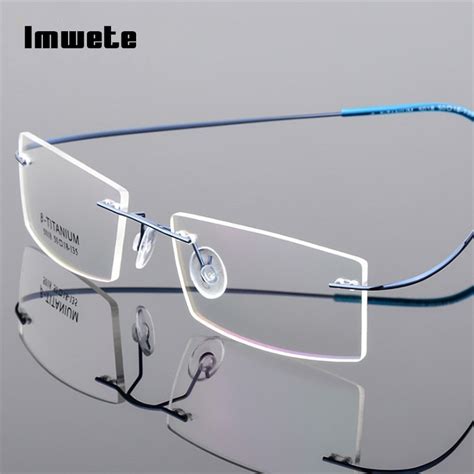 Foldable Ultra Light Memory Titanium Male Eyeglasses Men Frames Rimless