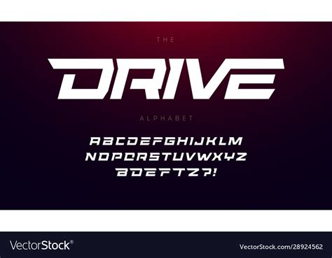 drive font bold italic letters  dynamic slant vector image