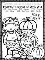 Rounding Halloween Themed sketch template