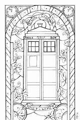 Tardis Coloring Who Doctor Pages Stained Glass Colouring Drawing Line Winter Scarlett Books Outlines Patterns Sci Fi Embroidery Printable Template sketch template