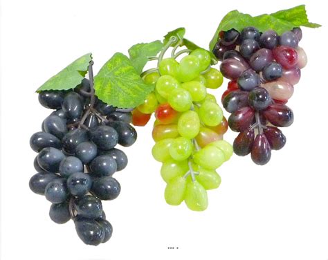 grappe de raisin artificiel  cm avec  feuilles  raisins du site