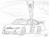 Coloring Kyle Busch Pages Nascar Victory Drawing Printable Celebration Colorings Getdrawings sketch template