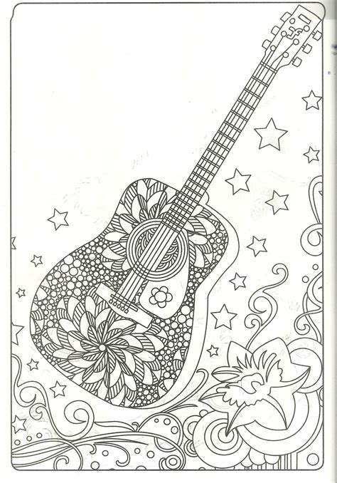 guitar coloring pages  adults