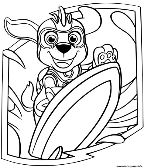 zuma mighty pups coloring page printable