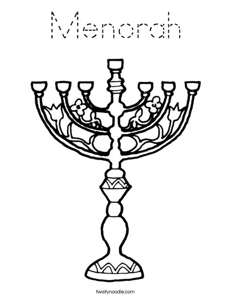 menorah coloring page tracing twisty noodle