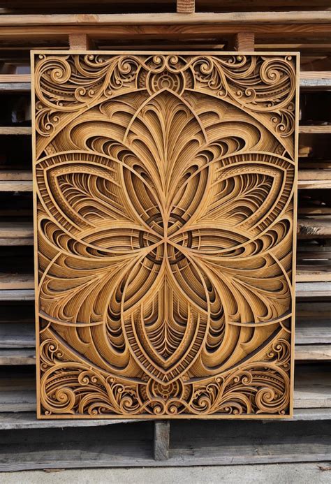 mesmerizing laser cut wood wall art feature layers  intricate patterns