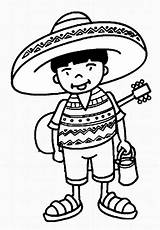 Mexican Sombrero Mexicain Mexique Thème Autour Mexicaine Maternelle Colouring Hispanic Coloriages Clipartsco sketch template