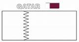 Flag Qatar Coloring Geography sketch template