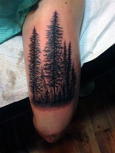70 Pine Tree Tattoo Ideas For Men Wood In The Wilderness Forest