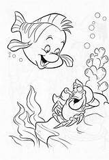 Coloring Pages Flounder Mermaid Little Print sketch template