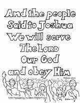 Joshua 24 Serve Lord Will Coloring God Pages Color Kids Kid sketch template