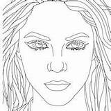 Shakira Pages Coloring People Famous Beautiful Portrait sketch template