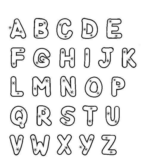 gambar alphabet doodle coloring pages kids print color simple worksheet