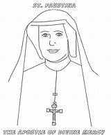 Divine Mercy Faustina sketch template