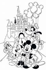 Coloring Disney Disneyland Pages Mickey Mouse Printable Castle Walt Cartoon Rides Kingdom Magic Kids Birthday Sheets Minnie Adults Color 1st sketch template