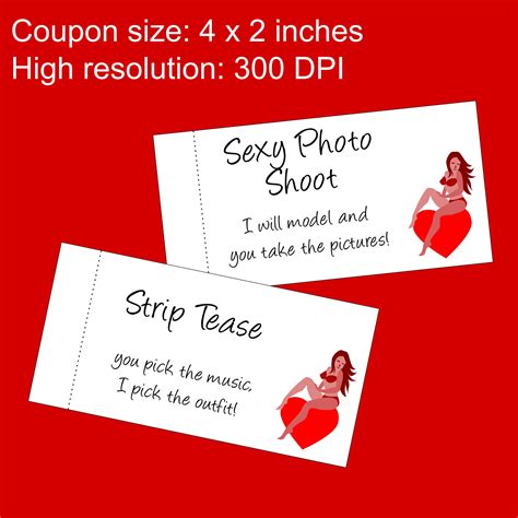 valentine s day t for him sexy printable naughty coupons book with