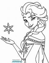 Elsa Coloring Pages Frozen Disney Disneyclips Princess Printable Pdf Skating Winking Colors Visit sketch template