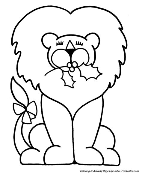 easy pre  christmas coloring pages christmas lion