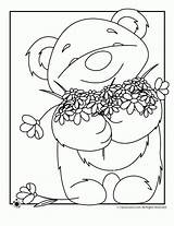Coloring Pages Spring Bear Fall Flowery Drawings Outline Summer Animal Winter Choose Board Woo Kids Teddy sketch template