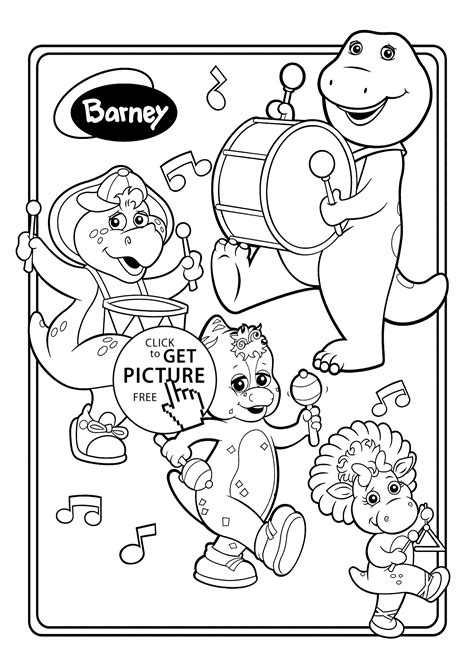 barney  friends musicians coloring page  kids printable