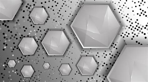 high tech monochrome grey background  hexagons  vector art  vecteezy