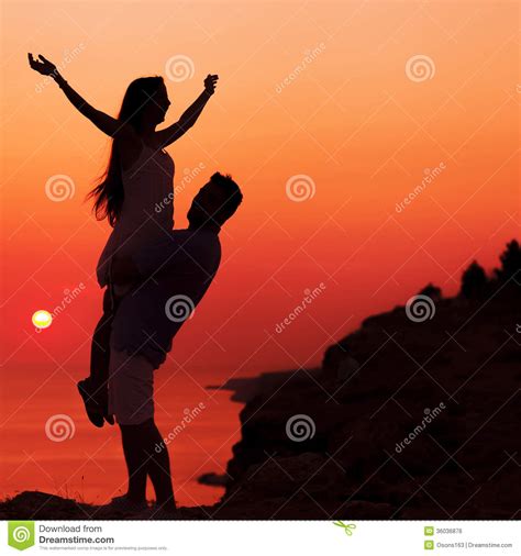 Silhouette Couple In Love Royalty Free Stock Image Image