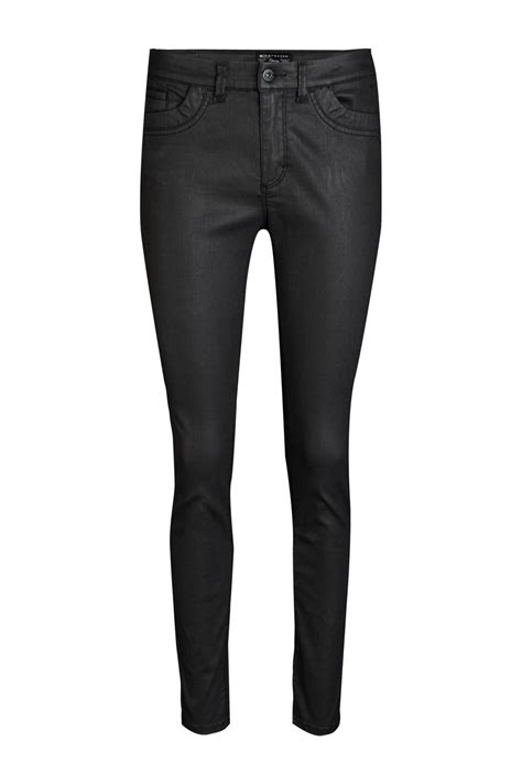 expresso coated skinny broek zwart wehkamp