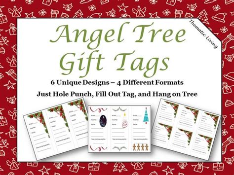 angel tree gift tags giving tree template  editable etsy