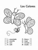 Spanish Color Coloring Number Worksheet Colors Pages German Worksheets Colores Butterfly Los Numbers Farben Die Kids Names Kindergarten Teacherspayteachers Preschool sketch template