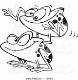 Frogs Leap Outlined Coloring sketch template