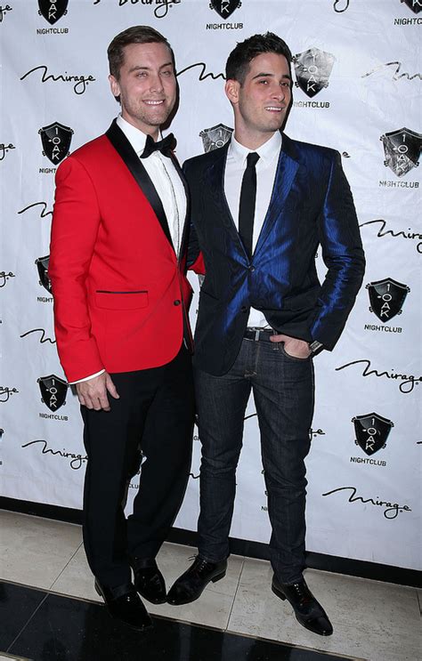 lance bass steps out with michael turchin for new years