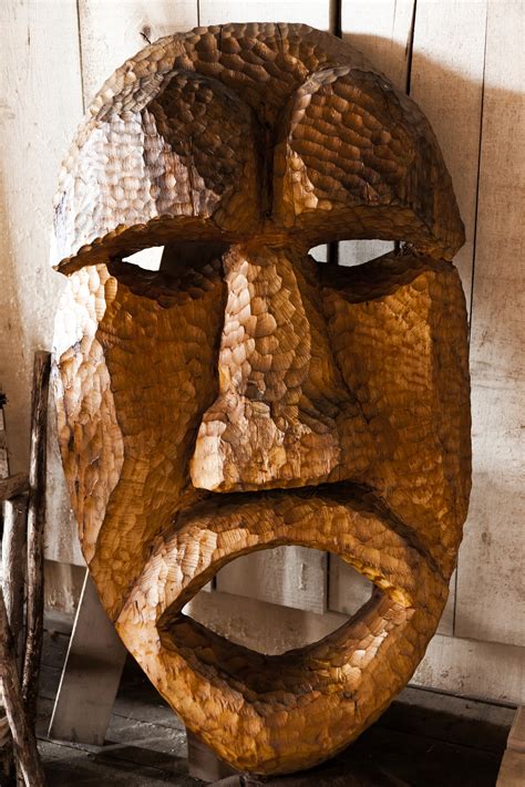 wooden religious mask  stock photo public domain pictures