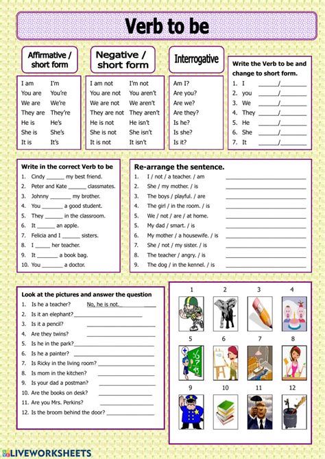 verb   interactive worksheet  english