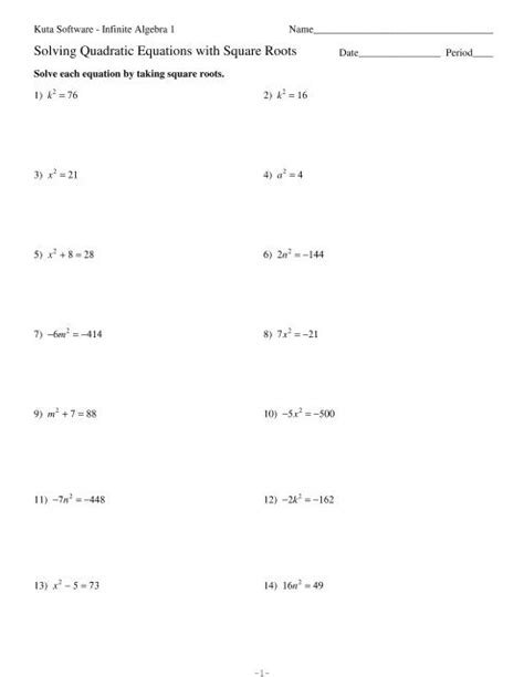 solving square root equations worksheet kuta tessshebaylo