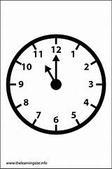 Clock Coloring Faces Oclock Outline Click Flashcards Thelearningsite Info Learning sketch template