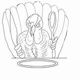 Coloring Thanksgiving Funny Turkey Pages sketch template