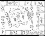 Shabbat Coloring Pages Kids Jewish Crafts Color Challah Colouring Printable Shavuot Shalom Candles Hebrew Placemat Xanga Anna Preschool Activities Shabbos sketch template